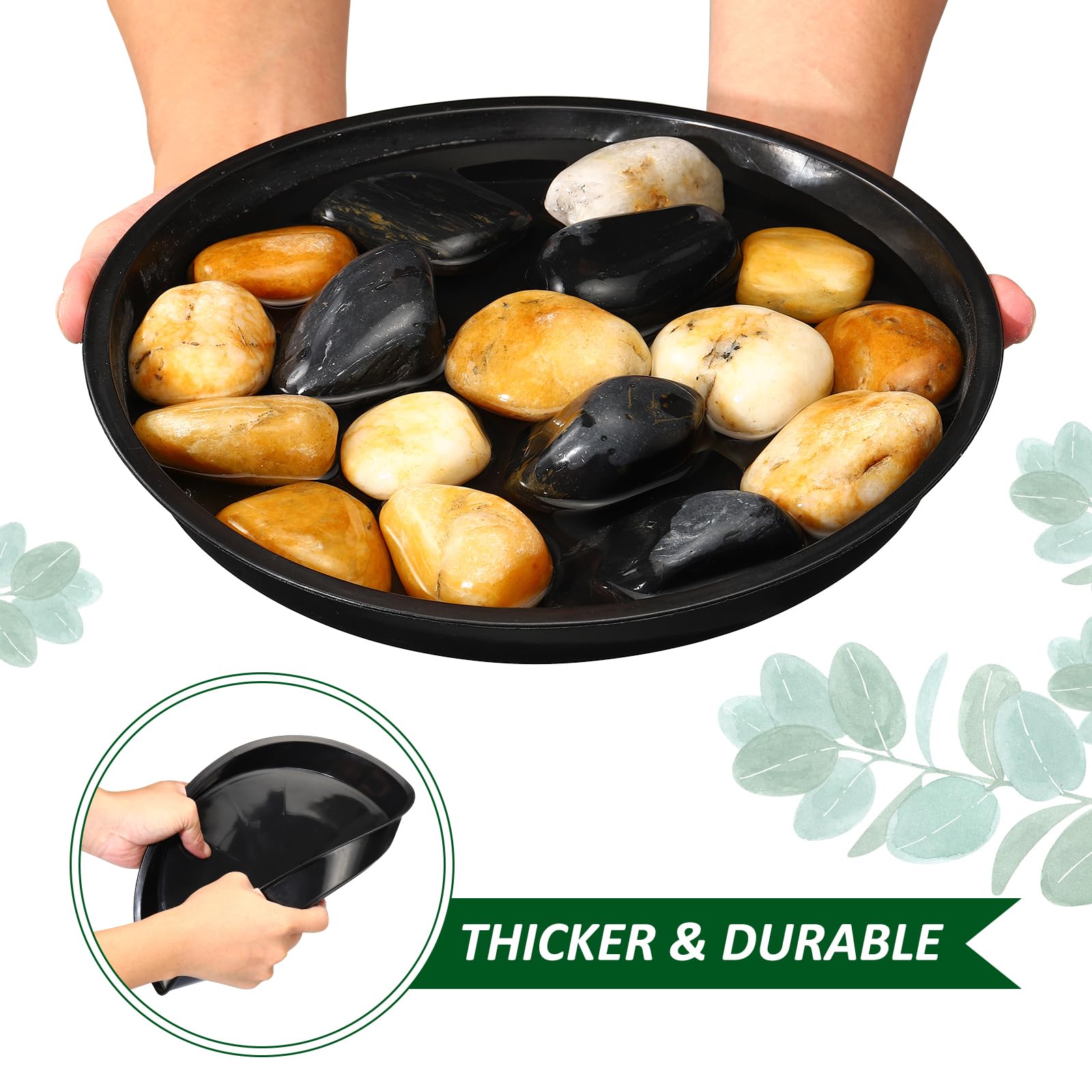 PATIKIL four saucers stacked for compact storage and organized gardening supplies