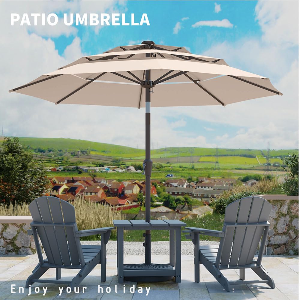 Patio Kingdom crank and push-button tilt for effortless adjustment