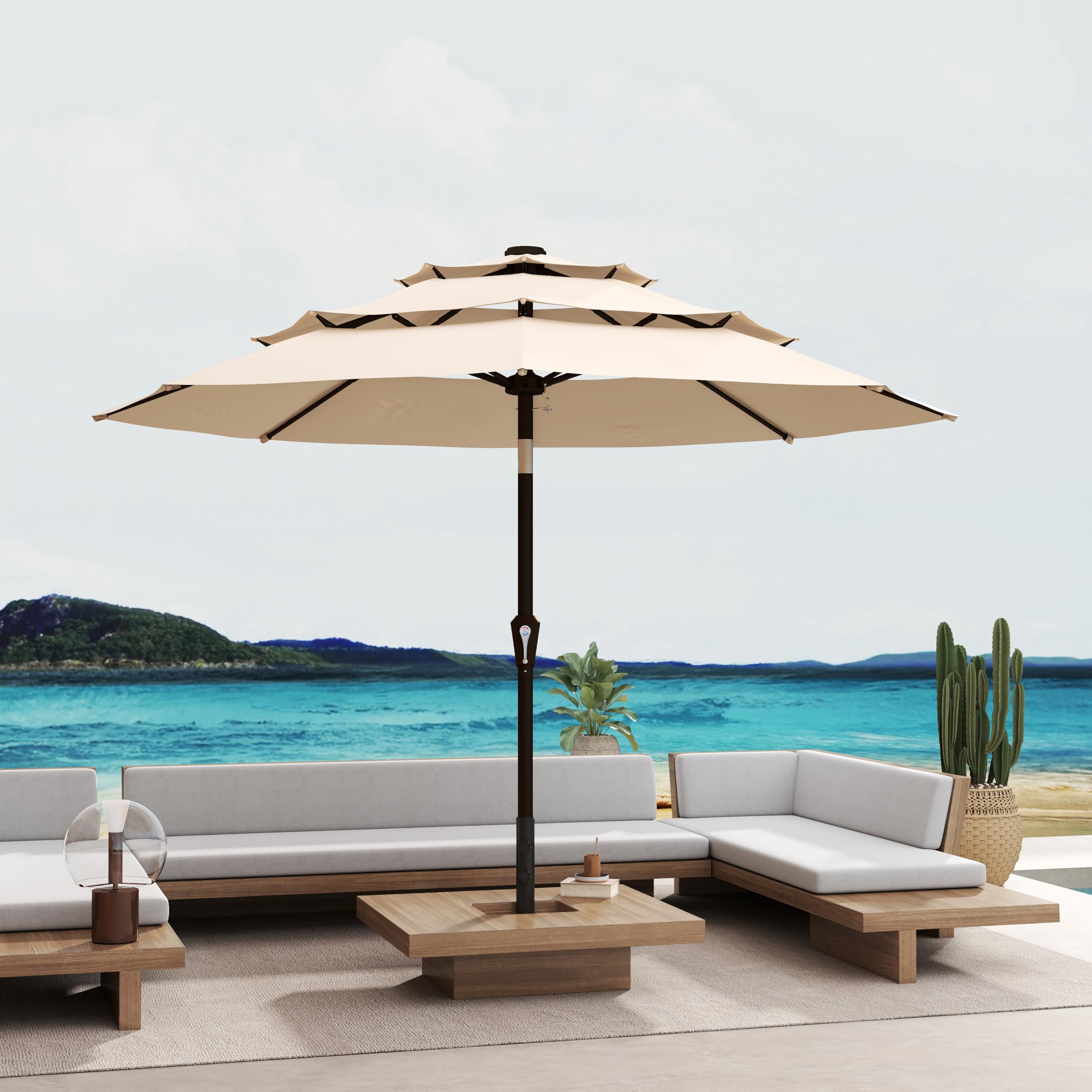 Patio Kingdom fabric repelling water droplets demonstrating waterproofing
