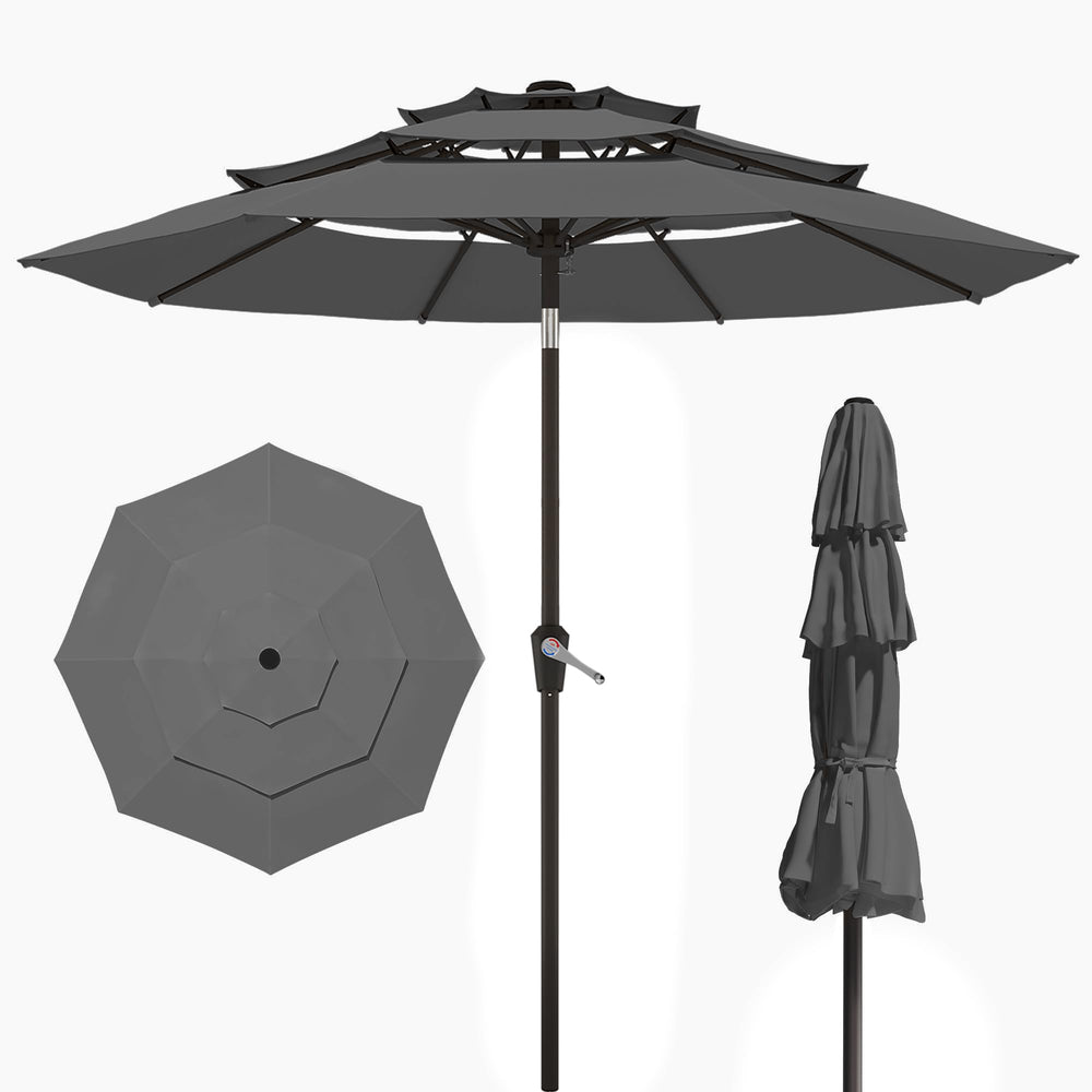 Patio Kingdom front view of 10FT umbrella offering large shade