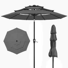 Patio Kingdom front view of 10FT umbrella offering large shade
