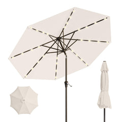 Patio Kingdom front view of 9FT umbrella showing full canopy and coverage benefit