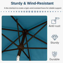 Patio Kingdom crank handle close-up demonstrating smooth lift benefit: effortless opening