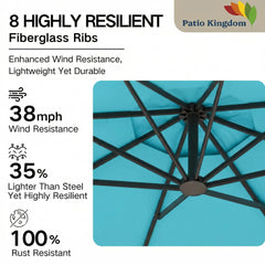 Patio Kingdom fiberglass ribs detail showcasing flexible wind resistance