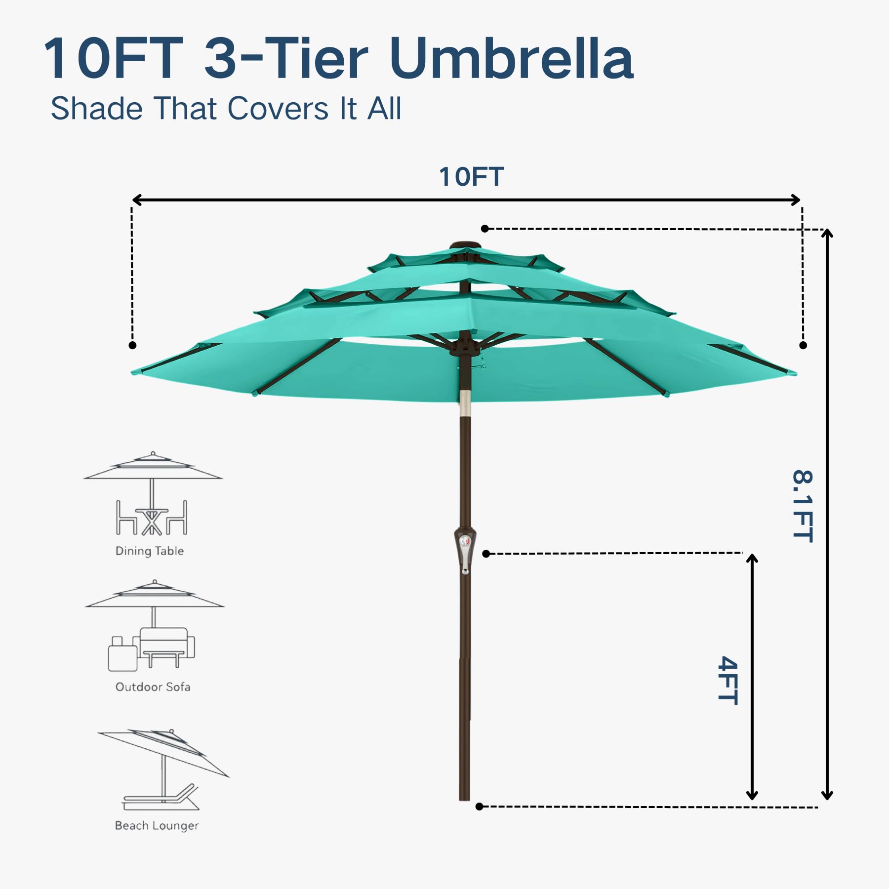 Patio Kingdom folded umbrella showing compact storage and transport convenience benefit