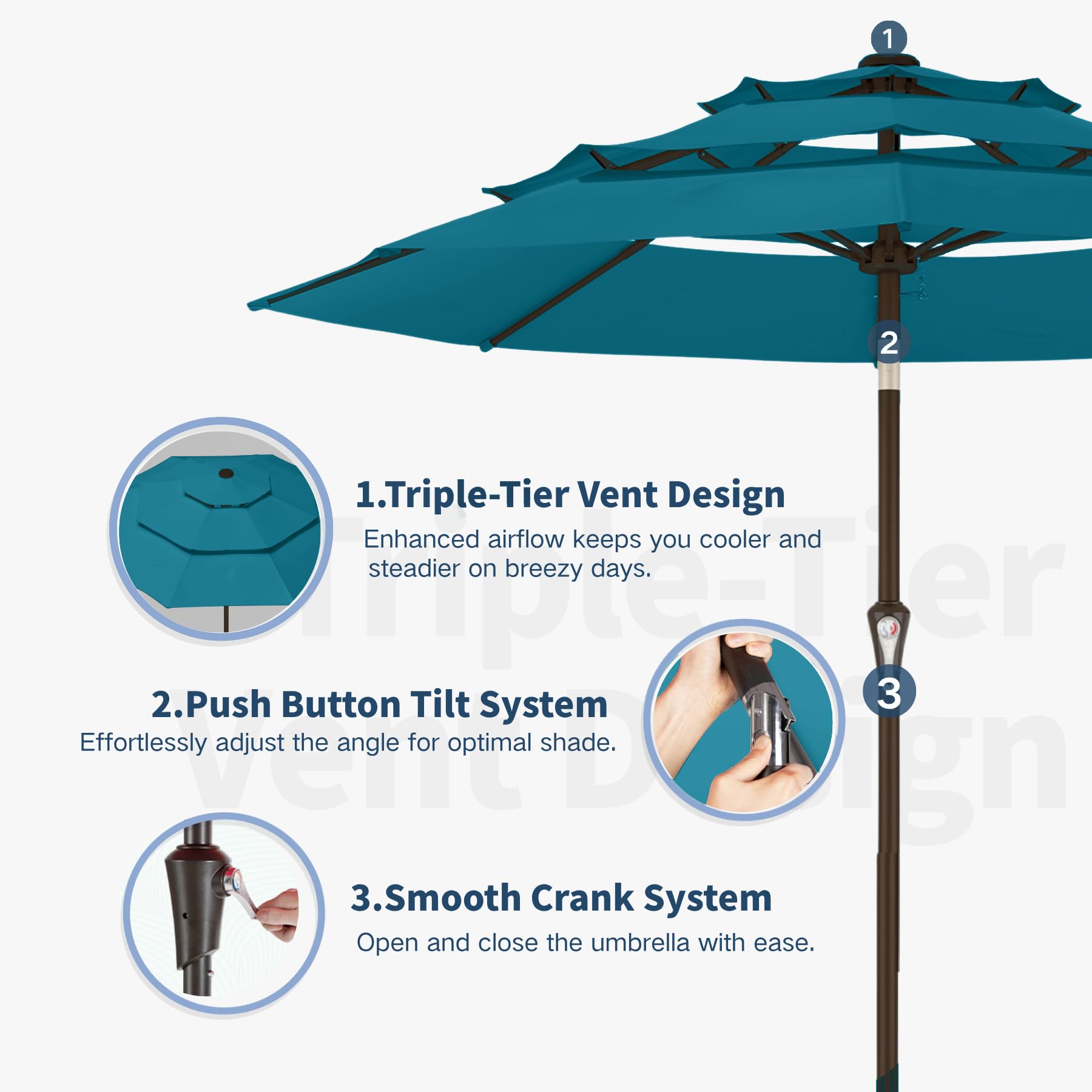 Patio Kingdom frame and eight steel ribs demonstrating sturdy support