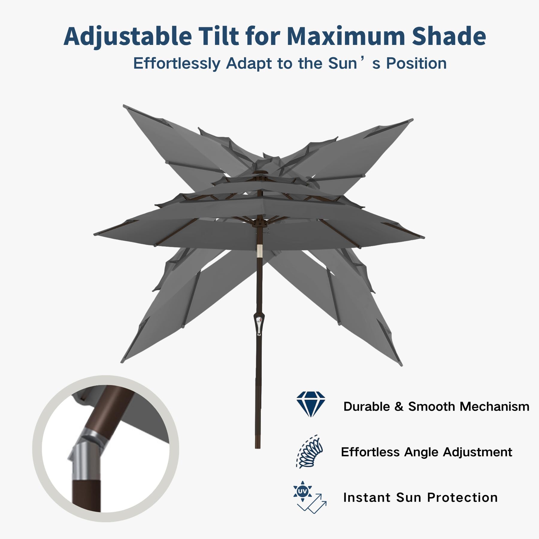 Patio Kingdom steel ribs and frame detail for improved wind resistance
