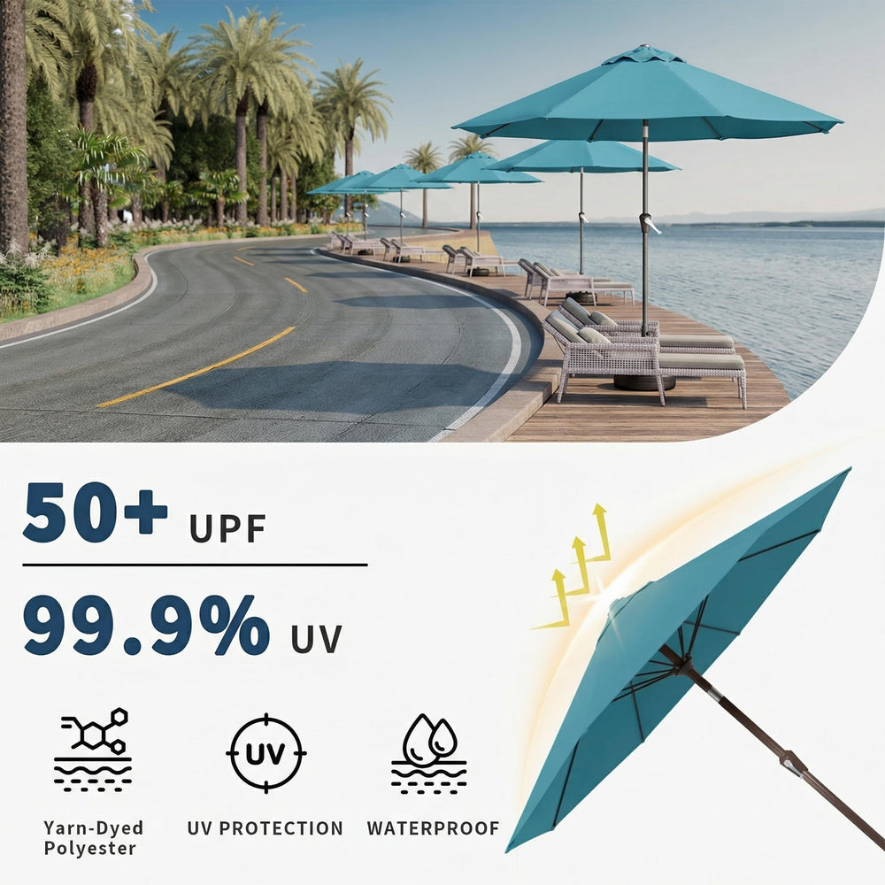 Patio Kingdom powder-coated pole highlighting sturdy outdoor support