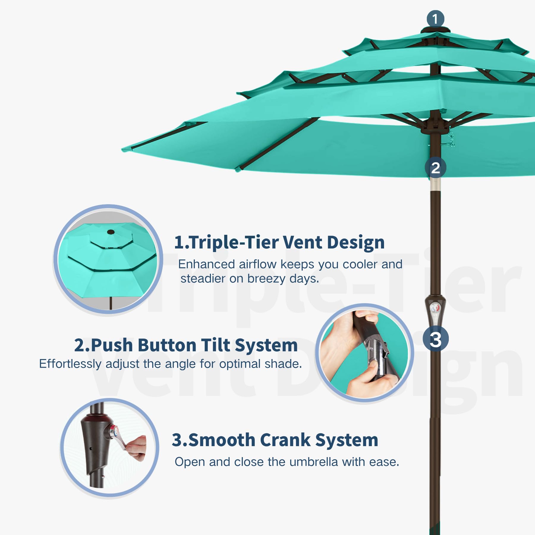 Patio Kingdom underside showing eight steel ribs for reinforced durability benefit