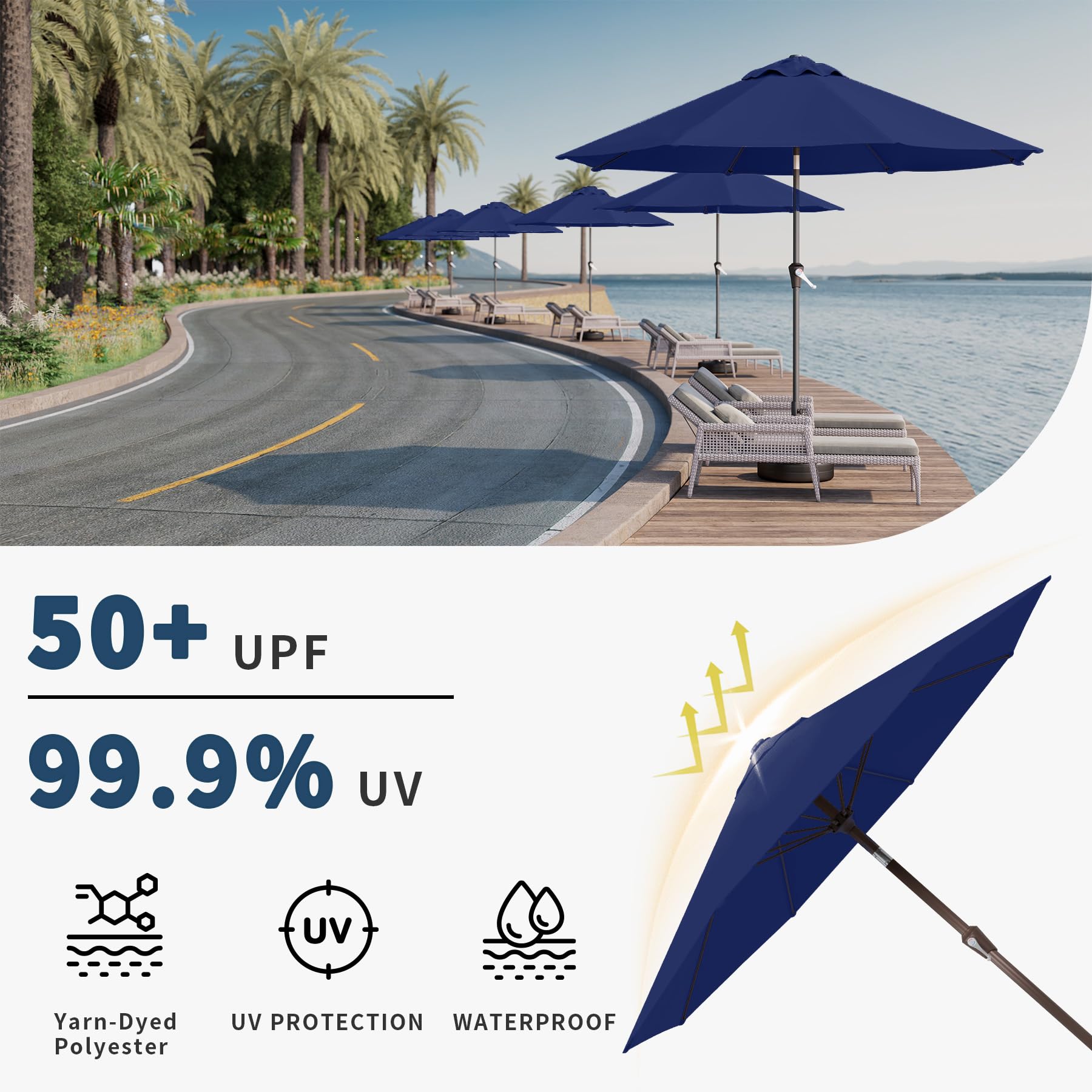 Patio Kingdom waterproof canopy texture resisting sun and rain