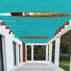 Patio Paradise front view turquoise canopy providing cool shade
