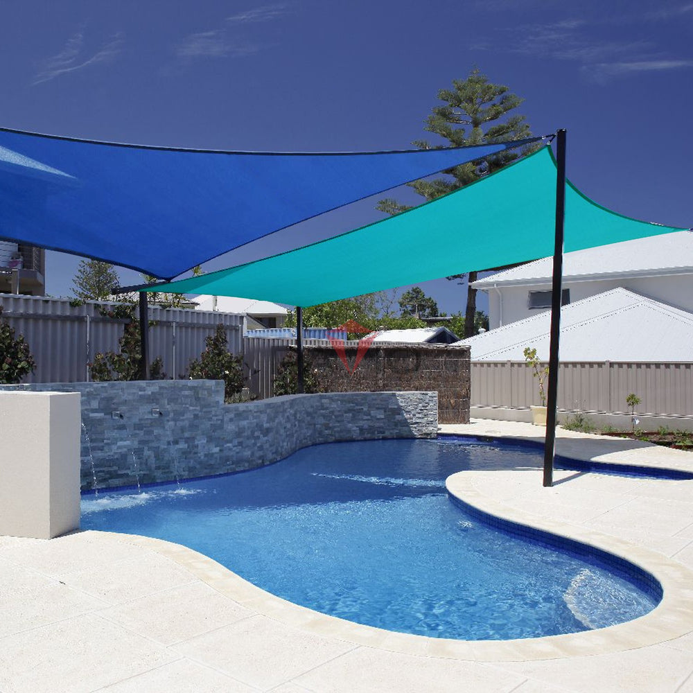 Patio Paradise poolside scene adding color and sun protection