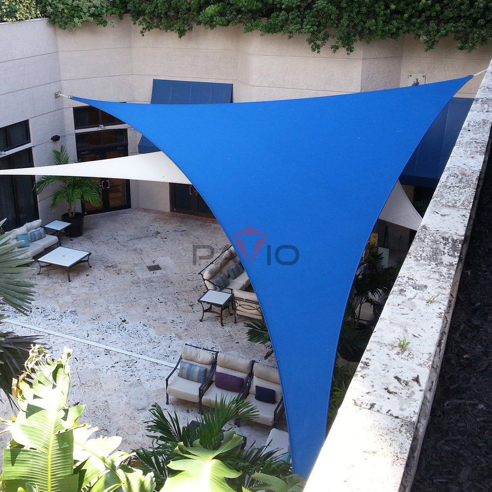 Patio Paradise size comparison with person for scale highlighting generous 16-foot coverage