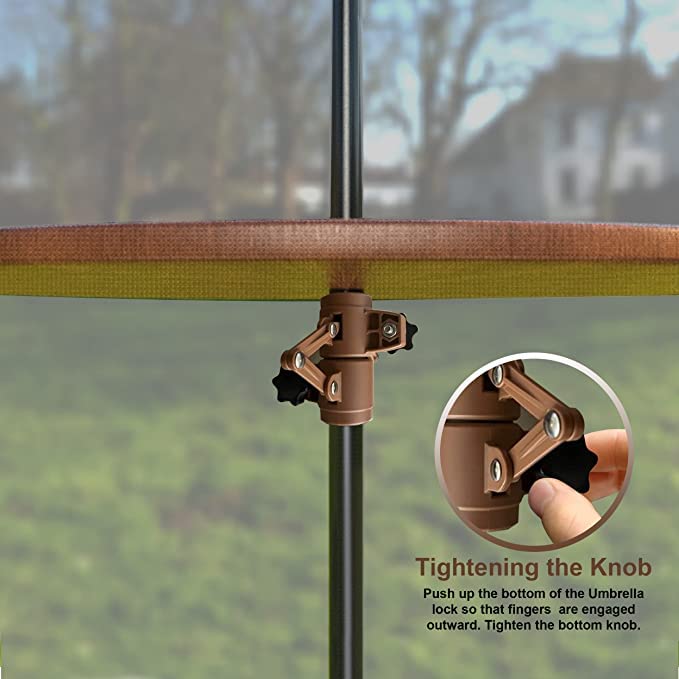 Patio Umbrella Lock close-up of clamp showing durable construction