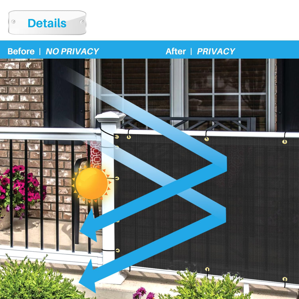 Patio zip tie fastening detail showing easy tool-free installation and secure fit