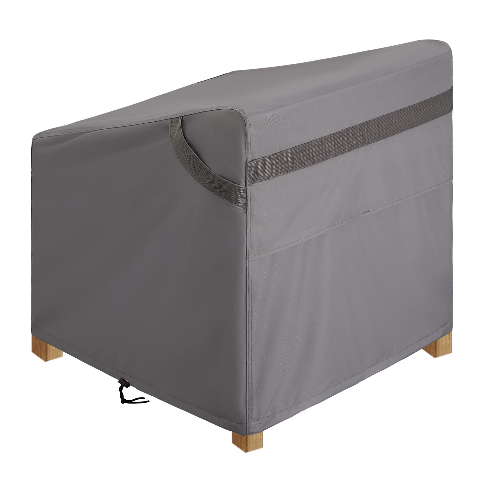 PATIOASIS buckles and drawcord fastened, demonstrating windproof secure fit