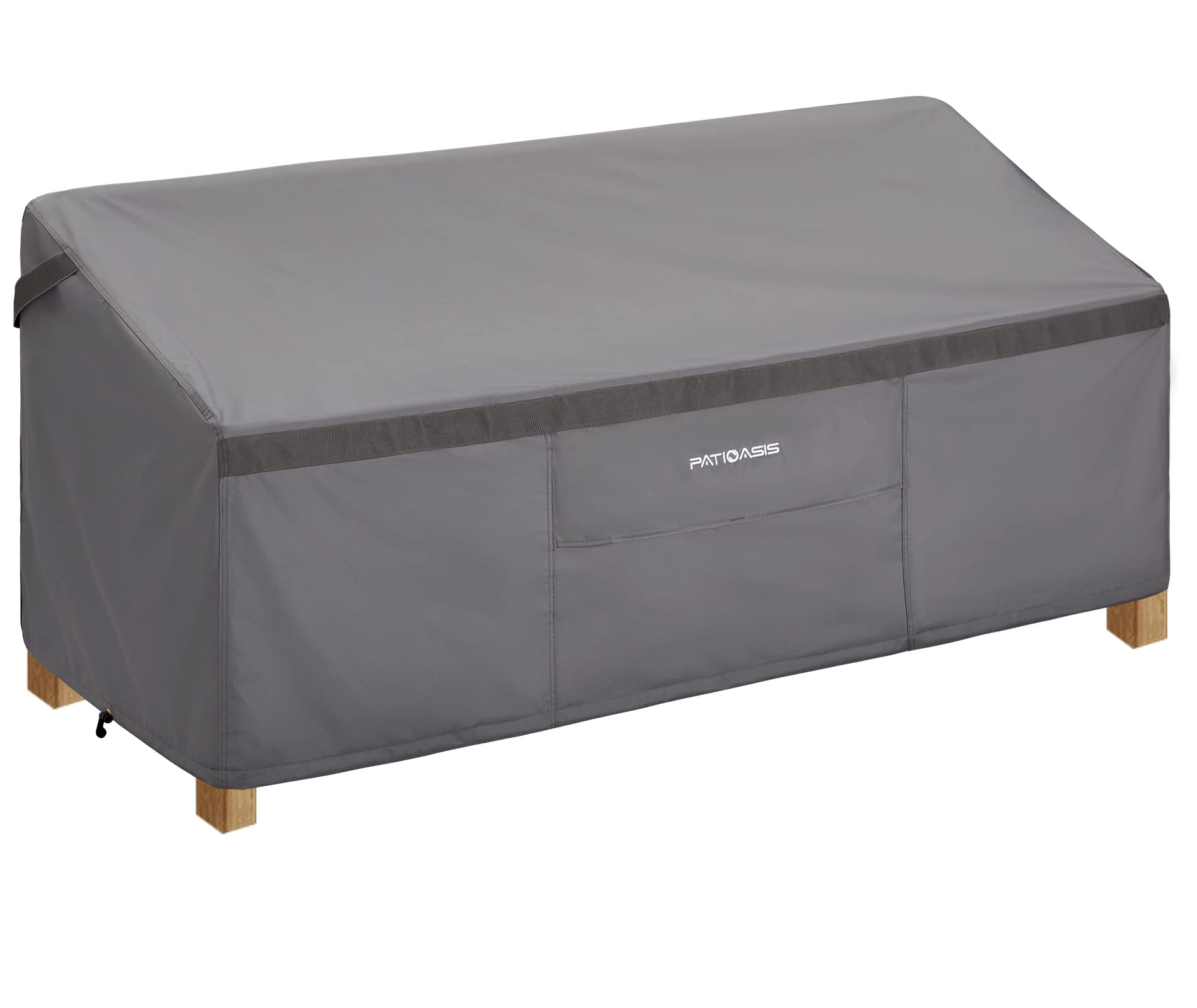PATIOASIS front view full cover on 3-seater sofa protecting against rain