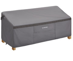 PATIOASIS front view of loveseat cover protecting sofa from weather