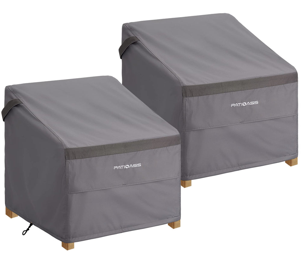 PATIOASIS front view of two grey covers showing full protection