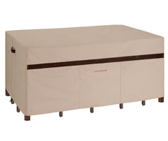 PATIOASIS front view of full table and chair cover showing protection
