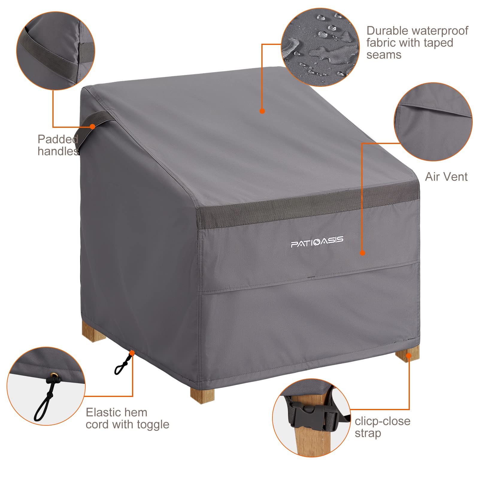 PATIOASIS locked hem and corner buckle showing windproof stability