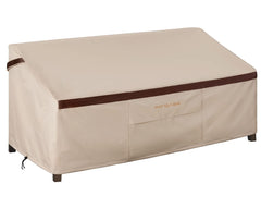 PATIOASIS front view of loveseat cover showing full protective fit and coverage