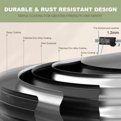 Patiobay close-up galvanized coating highlights corrosion resistance for longevity