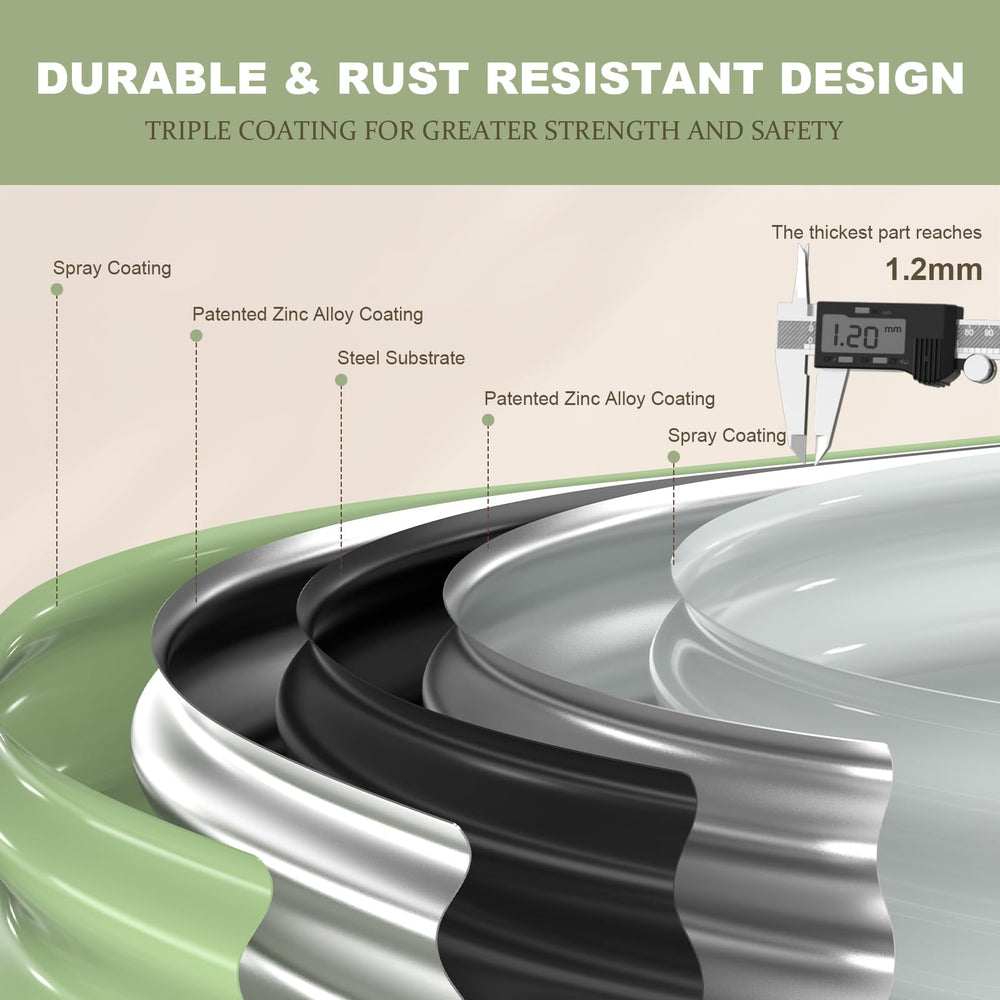Patiobay close-up of zinc-aluminum coating highlighting corrosion resistance benefit