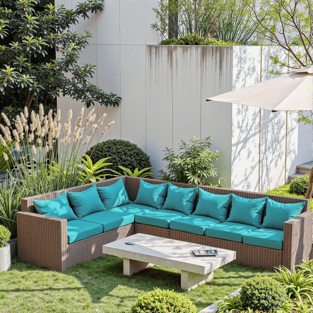 PatioGlow close-up of high-density Oxford fabric texture, highlights fade-resistant durable finish