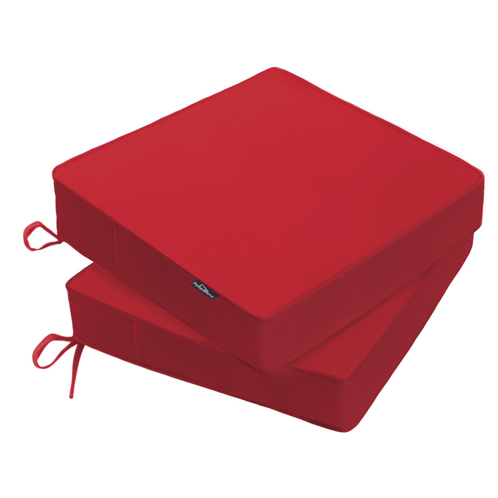 PatioGlow vista frontal del juego de cojines rojos, mejora estética exterior