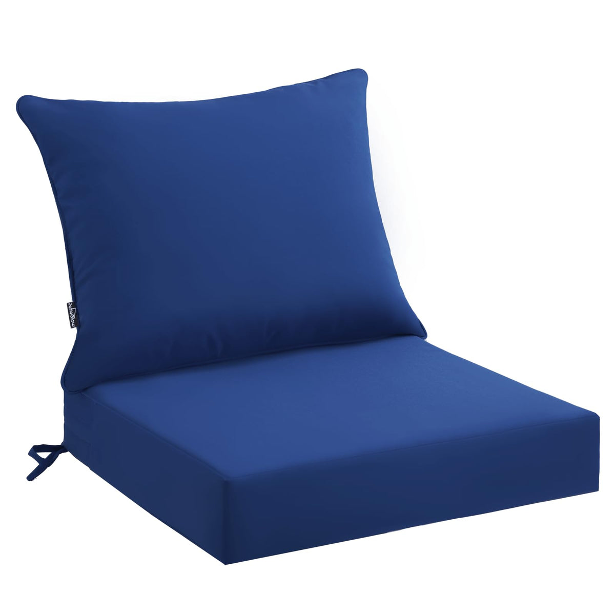 PatioGlow front view of blue cushion set showing fit and color benefits