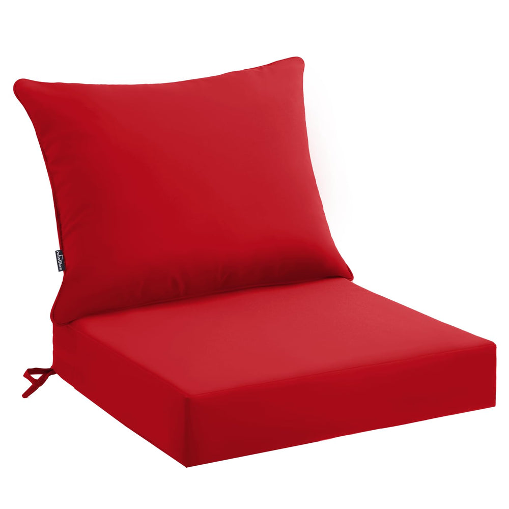 PatioGlow front view red cushion showing vibrant color and durable finish for stylish seating