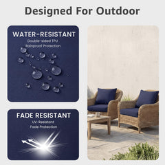 PatioGlow hidden zipper detail on cushion cover for easy removal and improved water protection