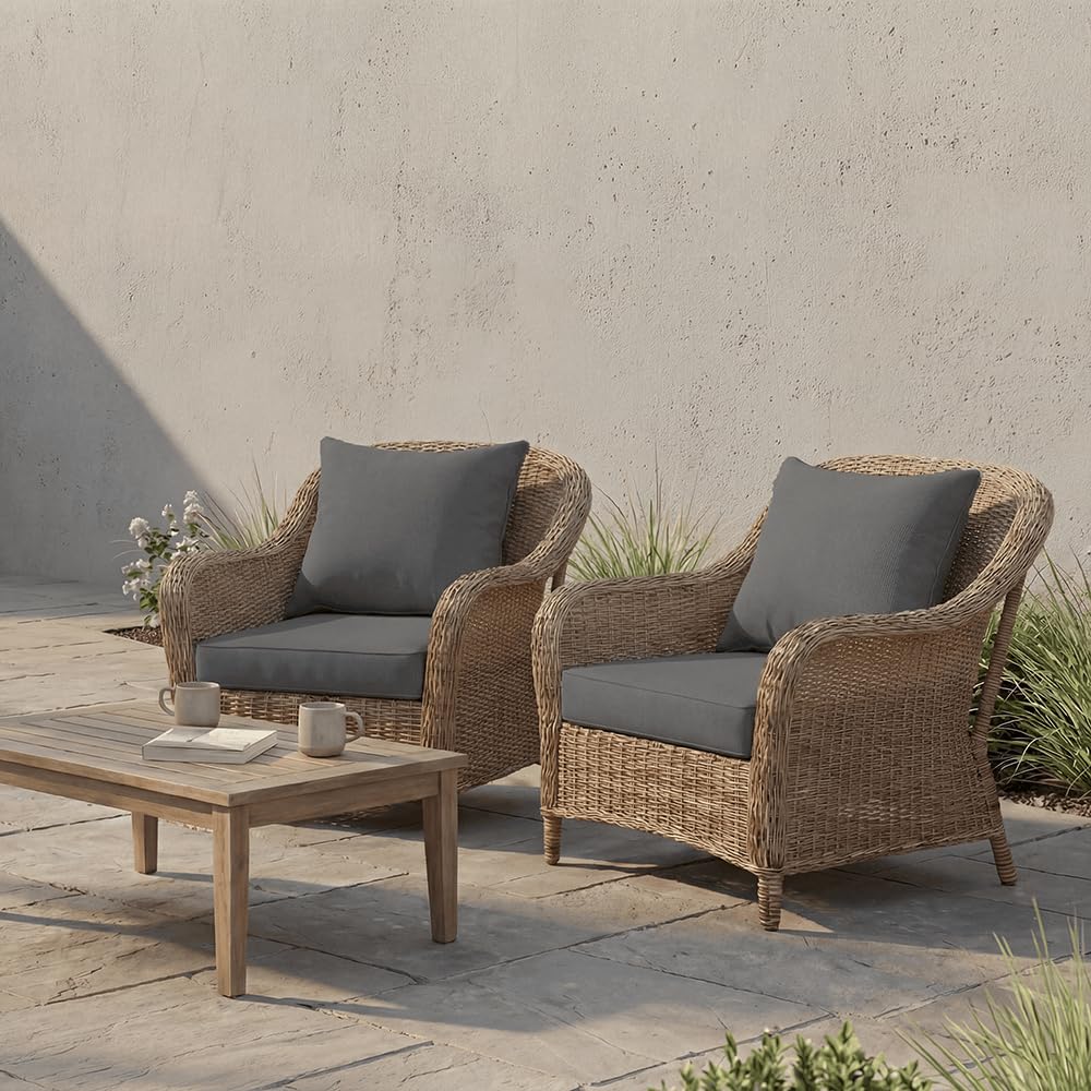 PatioGlow 3.5-inch cushion thickness displayed beside ruler for scale and support