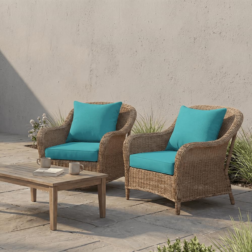 PatioGlow detail of tie and hidden zipper, secures cushions and simplifies cleaning