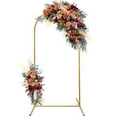 PATPROPS heart arch front view showing full white frame and gold balloons, creates elegant photo backdrop