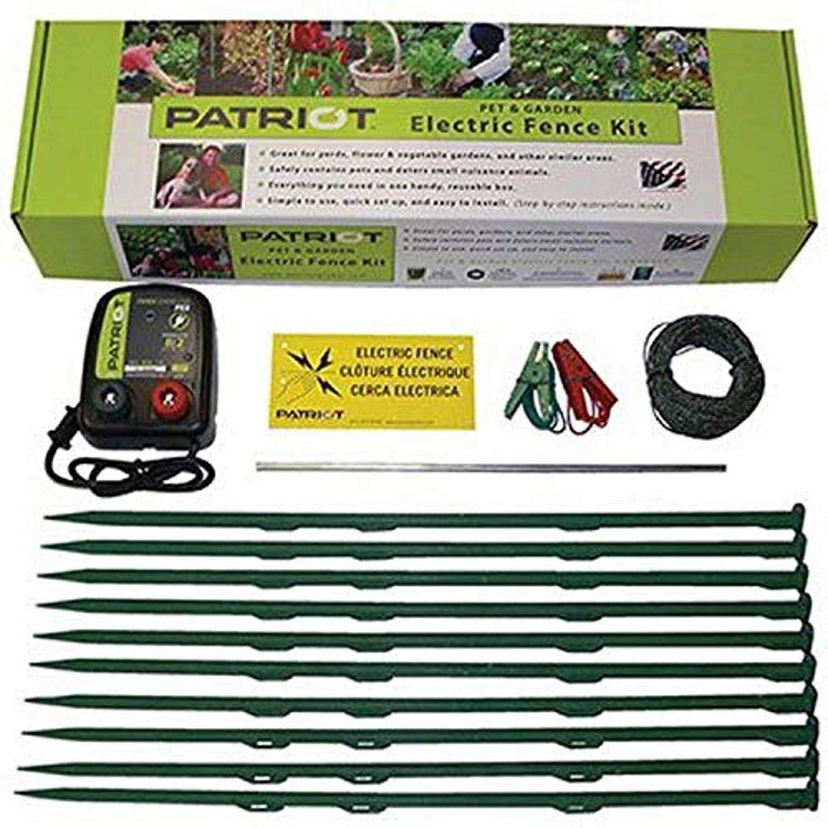 Patriot garden kit front packaging showing components and quick-install benefit