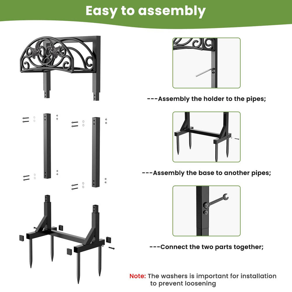 Pattiumo outdoor lifestyle on patio with holder in use for convenient watering and tidy yard