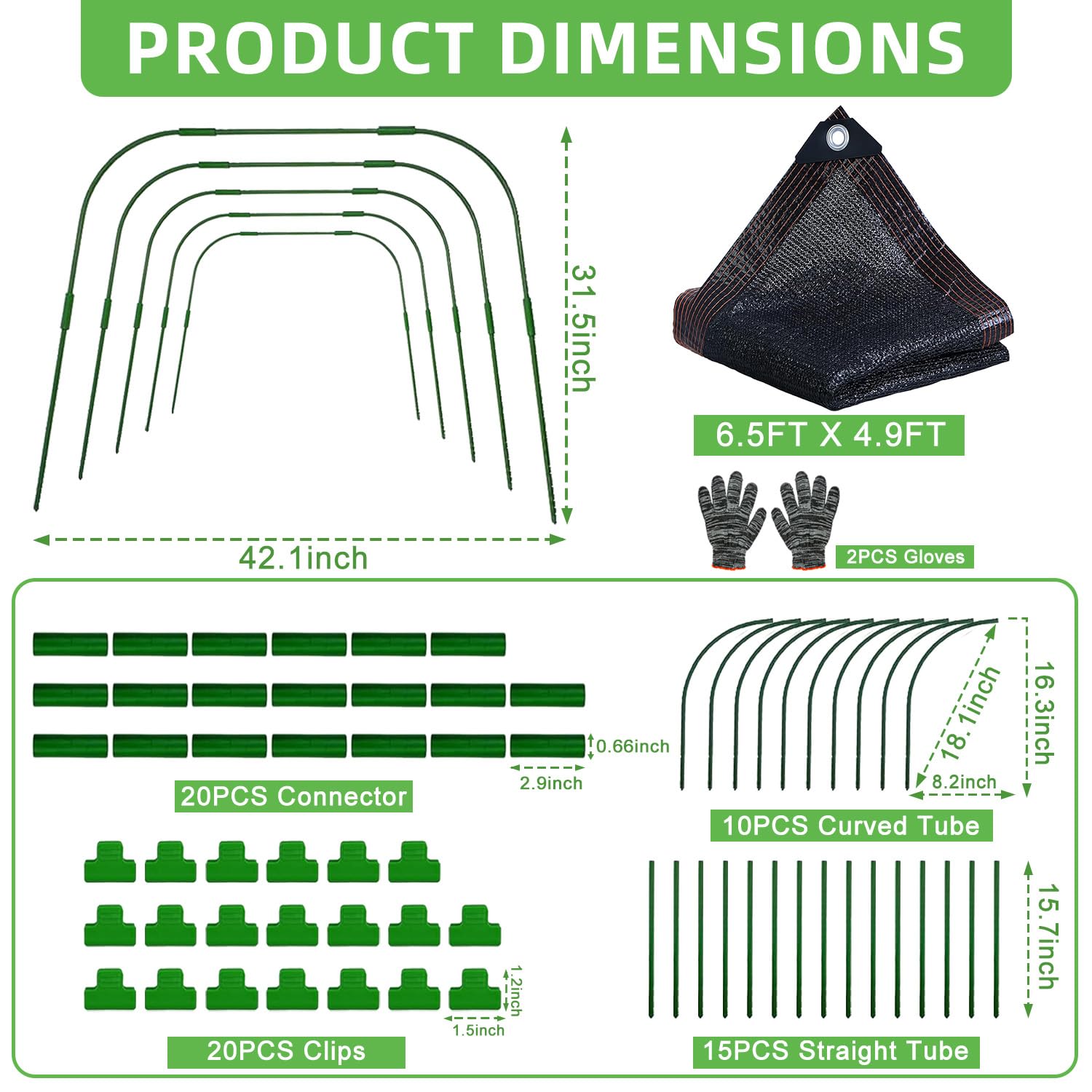 PATYDEST hoop frame assembled over raised bed demonstrating easy installation and plant shade