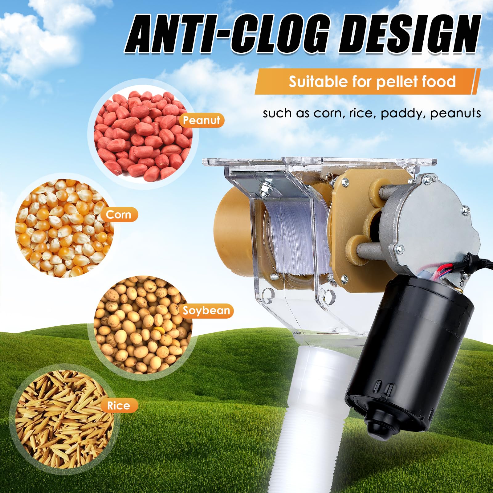 PAUQRWIE grain flow in action showing measured dispensing for portioned feeding