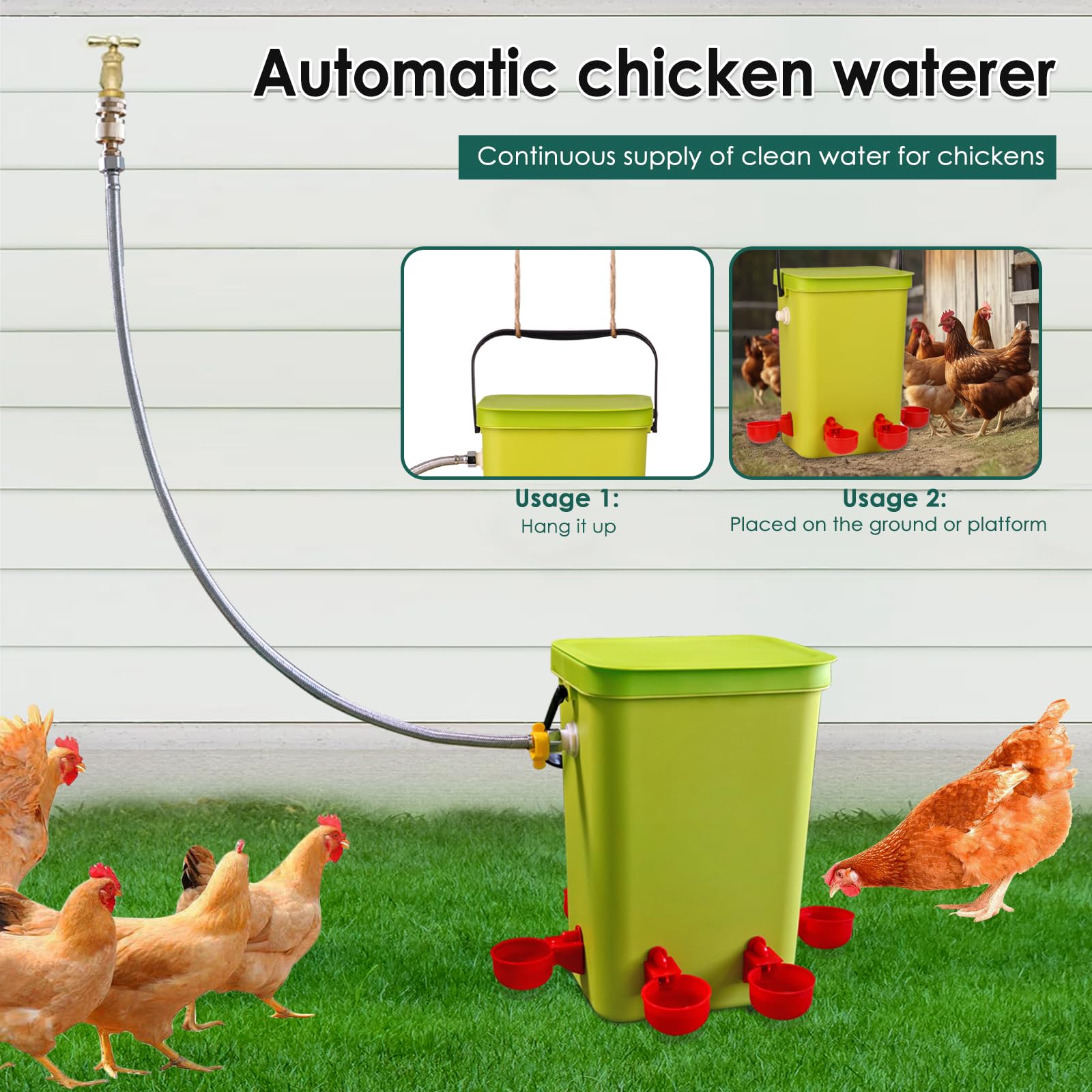 PAUQRWIE quick connector attached to garden hose demonstrating automatic refill convenience