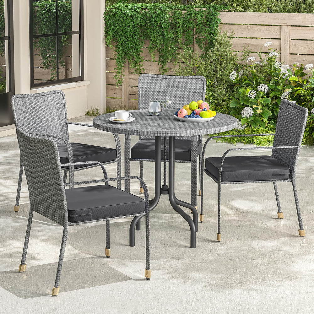Pauwer cushions on outdoor patio set conveying durable comfort and coordinated style