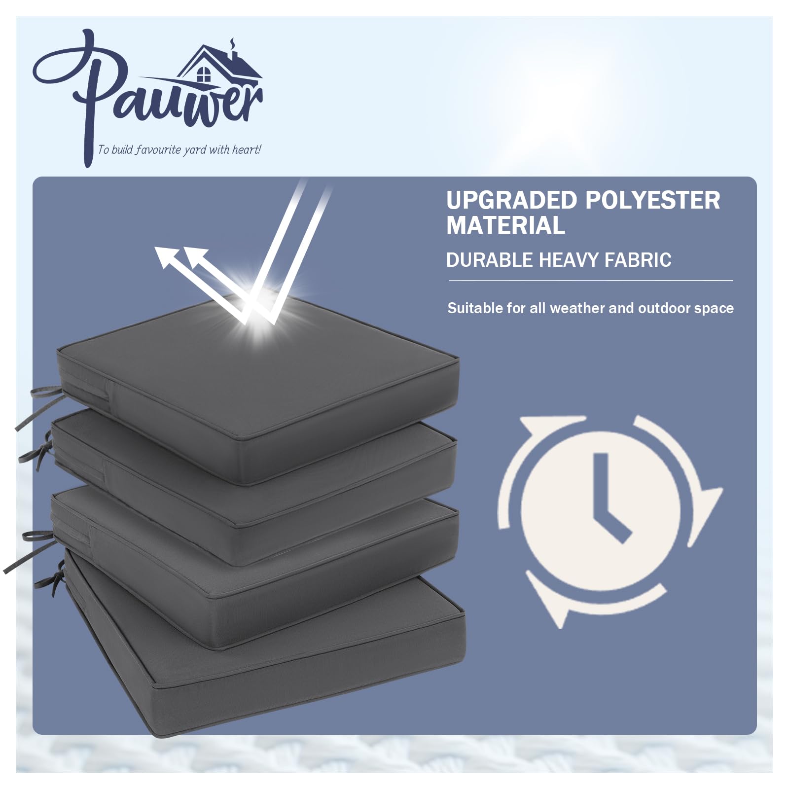 Pauwer cushion on chair showing size and scale for accurate furniture fit