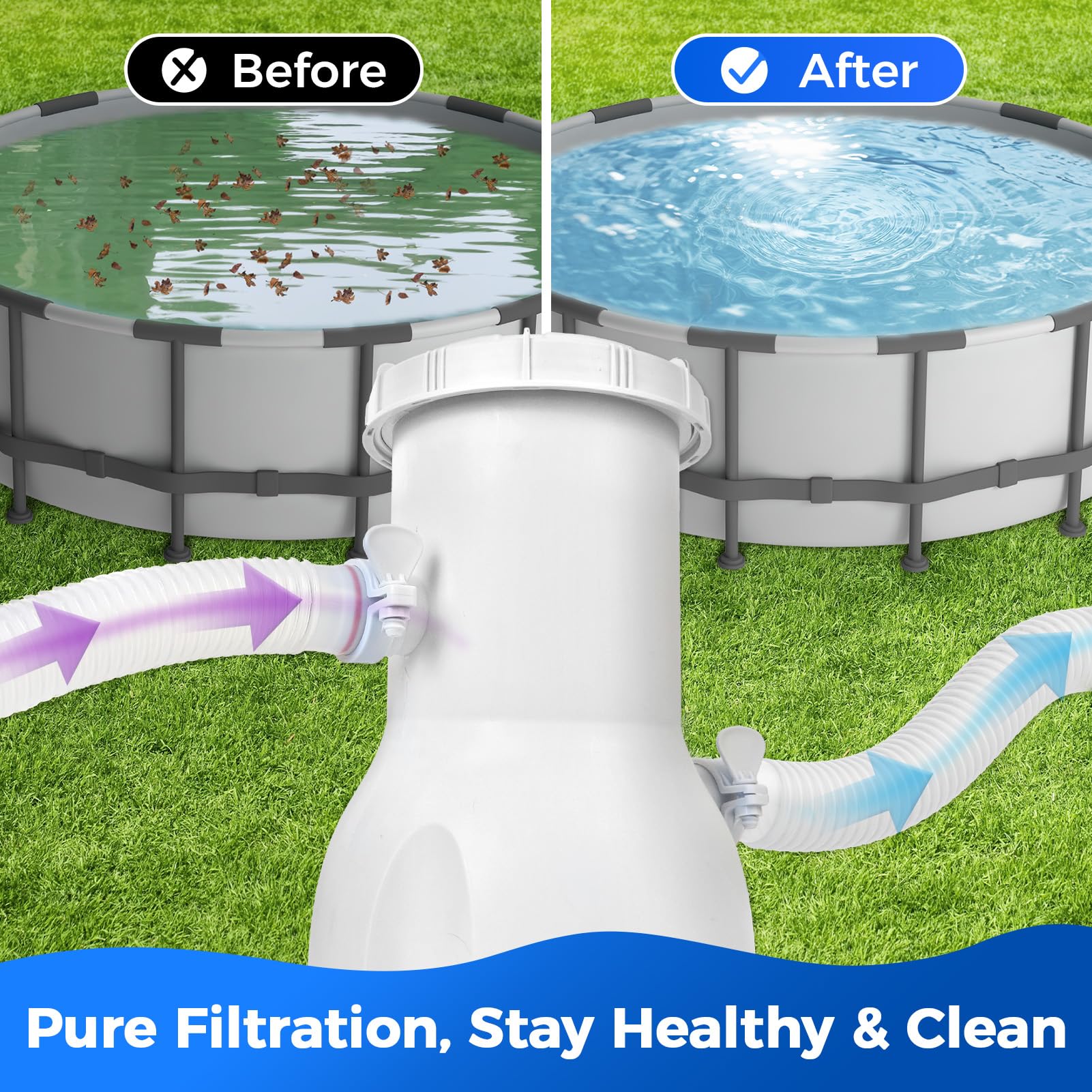 Pavel top view with open filter access for fast cartridge changes
