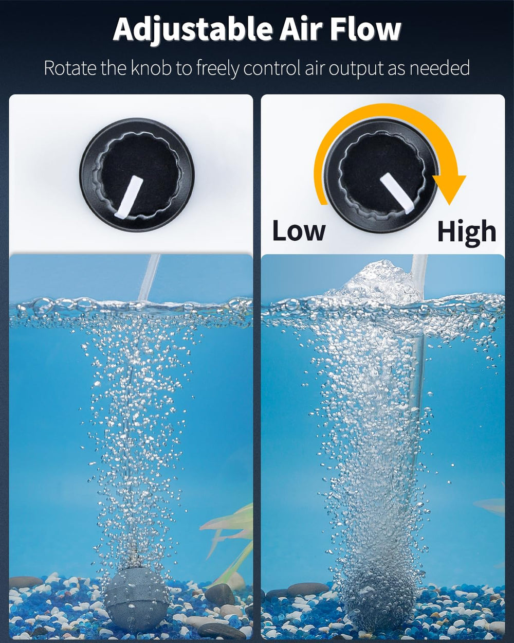 Pawfly aerator powering bubblers in a pond to improve oxygen distribution