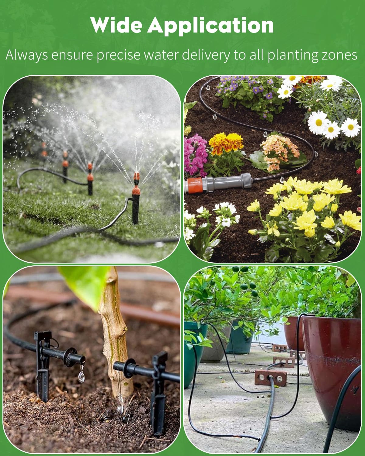 Pawfly tubing installed in hanging planter showing precise watering for containers