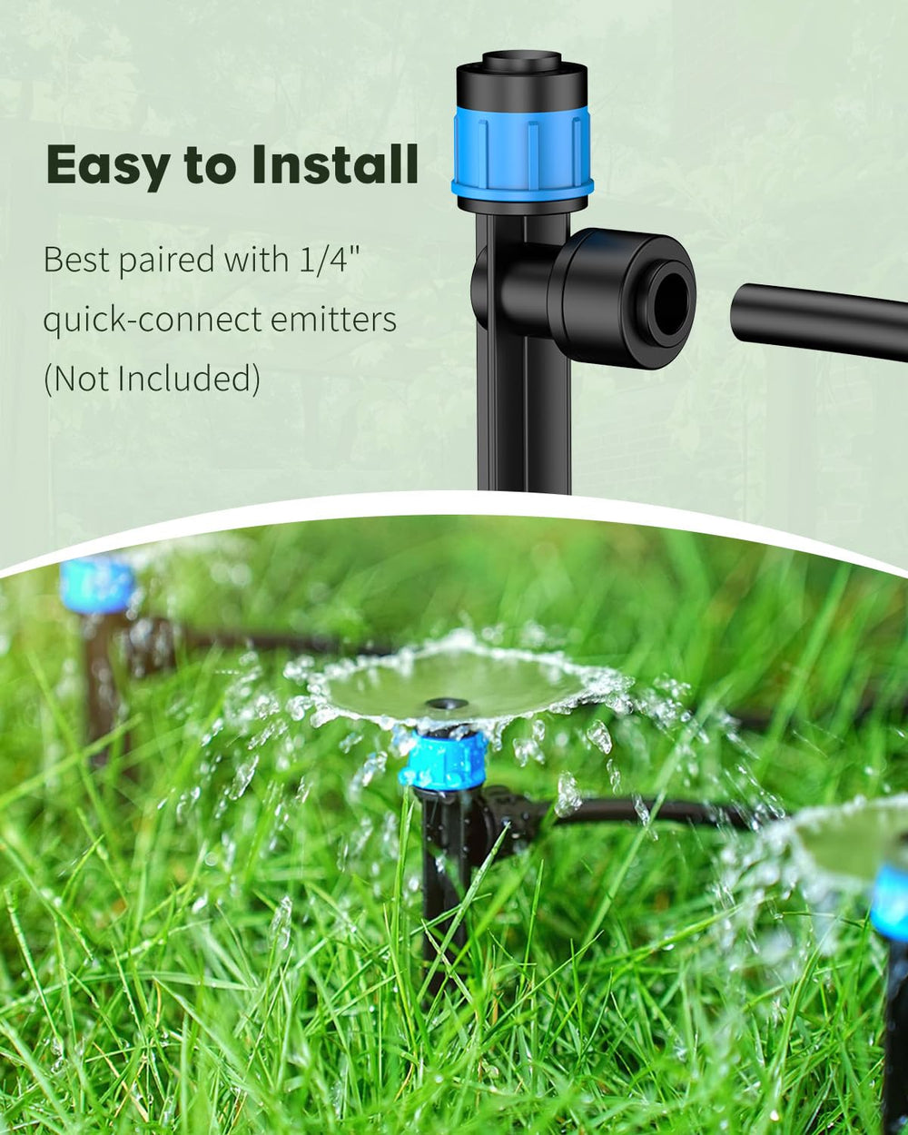 Pawfly tubing pushed into quick-connect fitting demonstrating easy installation