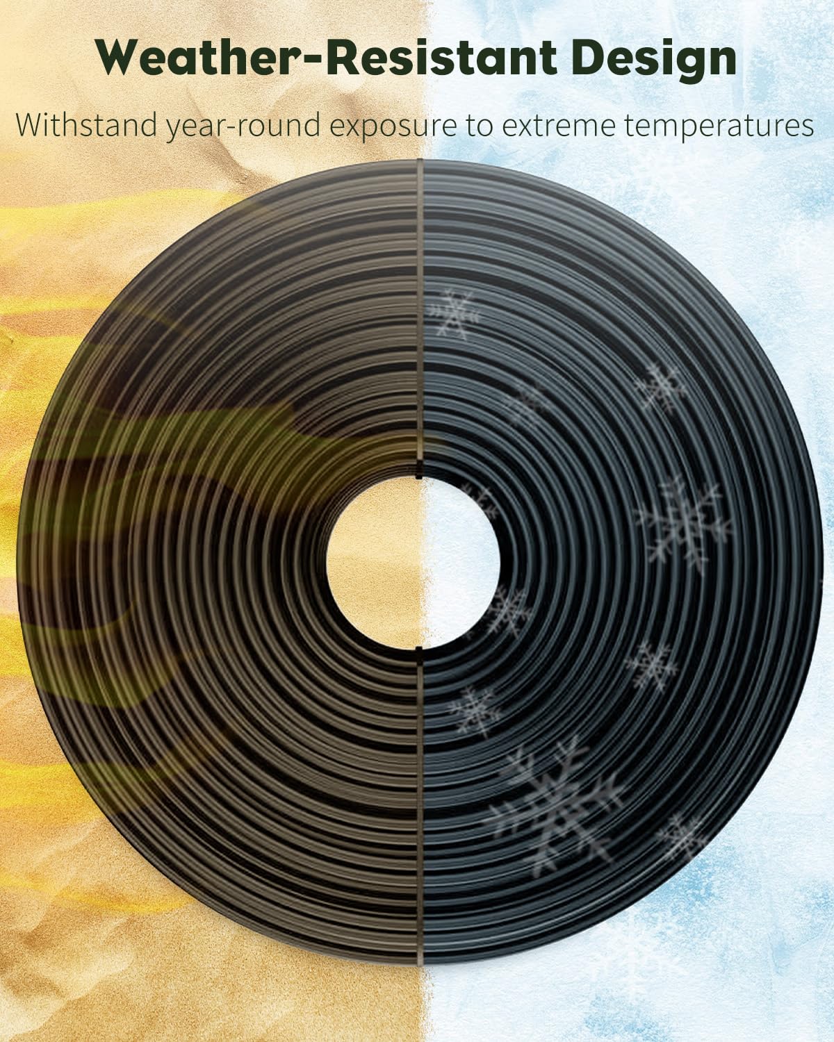 Pawfly tubing bent around garden edge illustrating flexible routing benefit