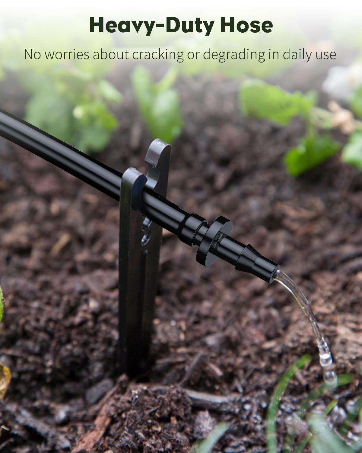 Pawfly tubing shallow-buried beside soil showing cold-resistant outdoor protection