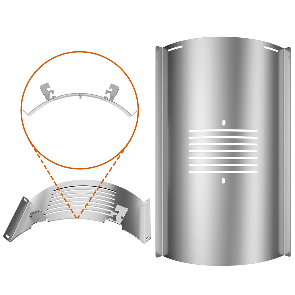 Pawsible heat deflector side profile demonstrating correct fit and improved heat flow